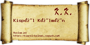 Kispál Kálmán névjegykártya